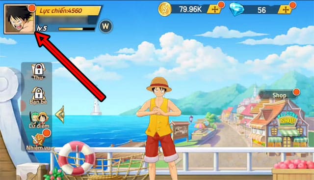 Đầu tiên người chơi cần nhấn chọn vào avatar nhân vật 